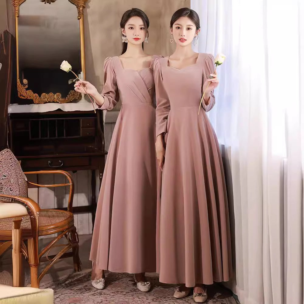 Samt-Abendkleid mit langen Ärmeln – Bild 8 | LuxeStyle