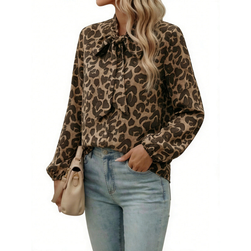 Elegantes Langarmshirt mit Leoparden-Print – Bild 2 | LuxeStyle