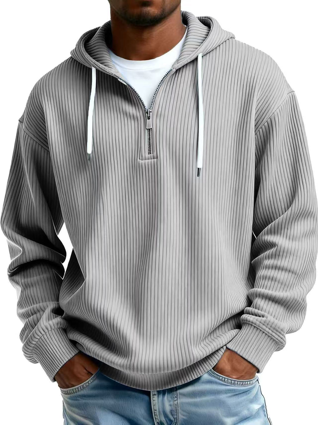 Herren Kapuzenpullover aus Cord – Ansicht 5