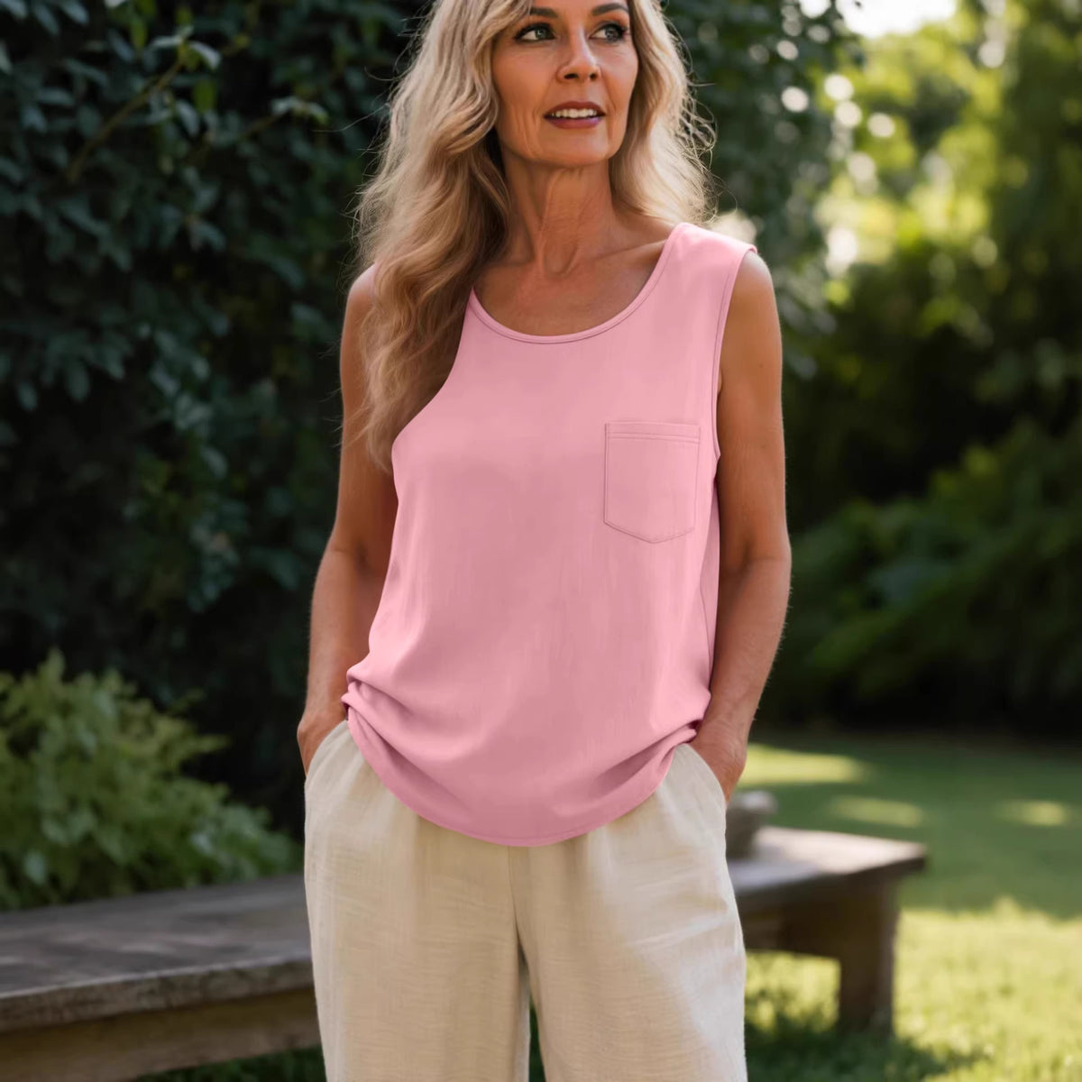 Lässiges Leinen-Baumwoll-Top für Damen – Bild 8 | LuxeStyle