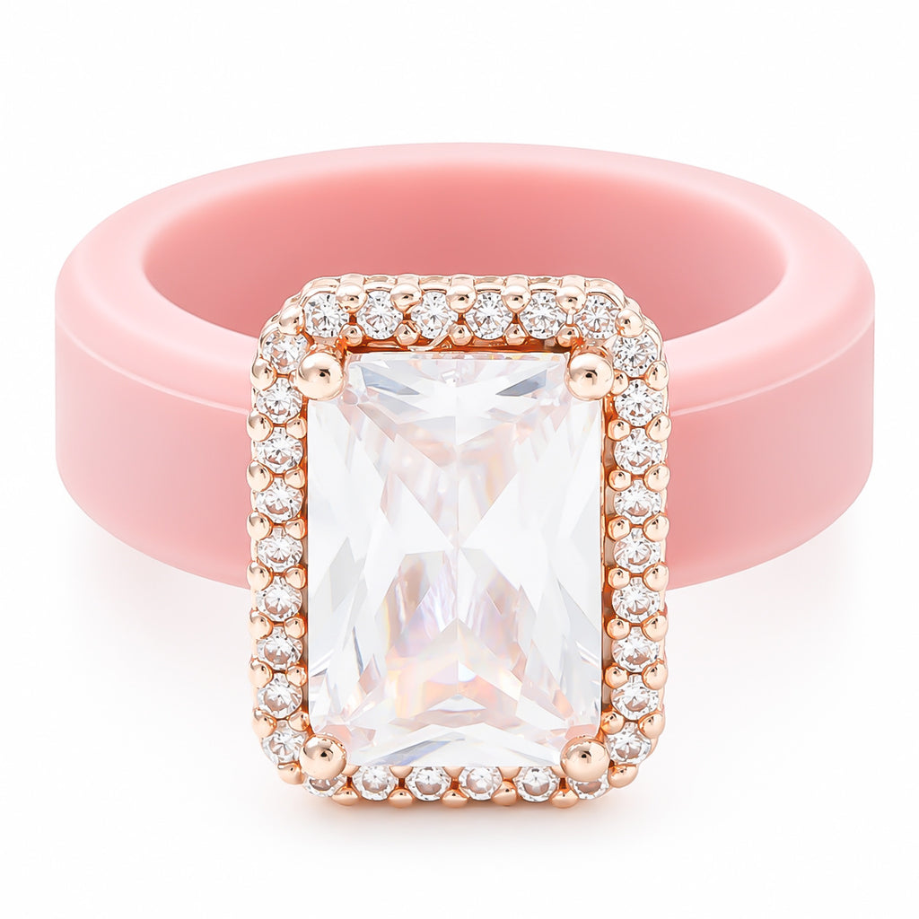 Quadratischer Zirkonring mit Silikoneinlage