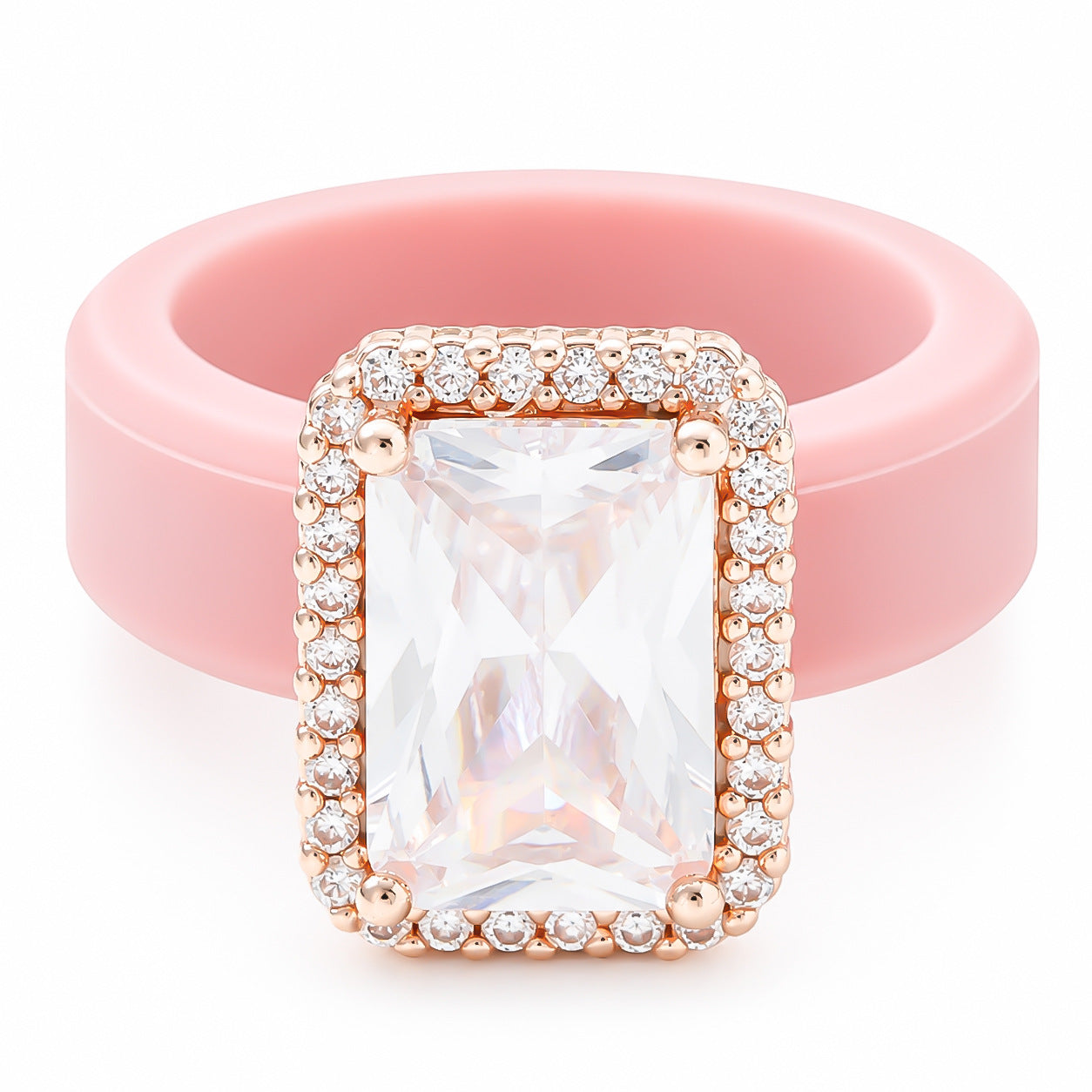 Quadratischer Zirkonring mit Silikoneinlage