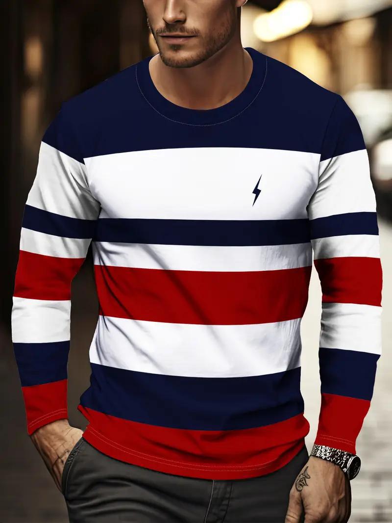 Herren Langarmshirt mit Rundhals und Plaid-Muster