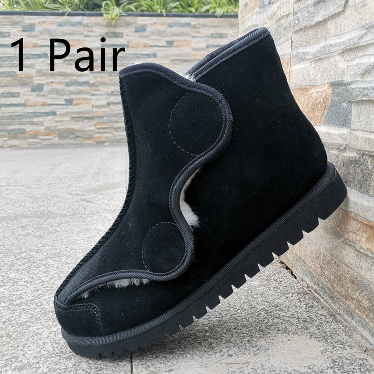 Warme Damen-Schuhe mit Klettverschluss