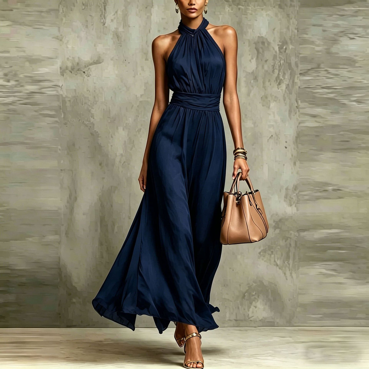 Resort-Kleid mit taillierendem, figurbetontem Plisseerock – Bild 5 | LuxeStyle