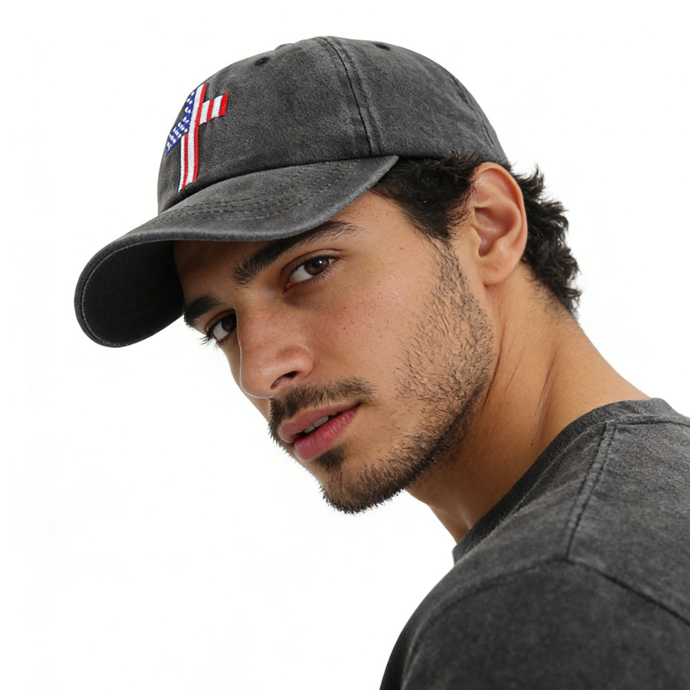 Baseball Cap mit Kreuz und US-Flagge