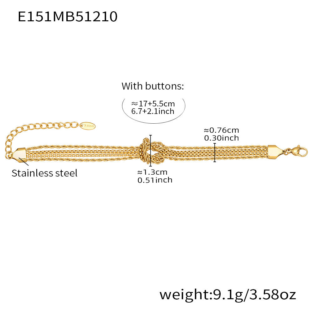 Verknotetes Ketten-Armband · Gold/Silber