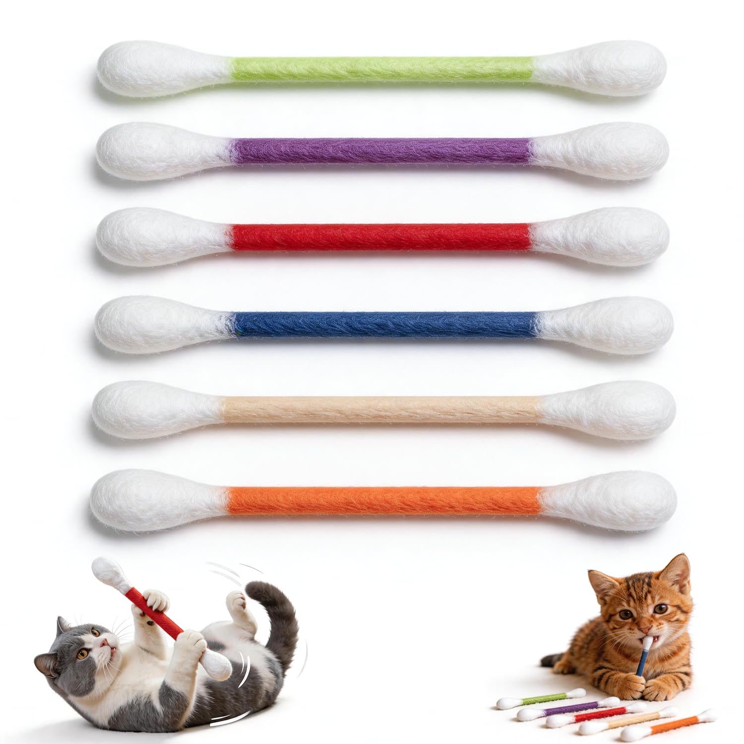 6er-Pack Katzenminze-Spielzeug – Q-Tip-Sticks