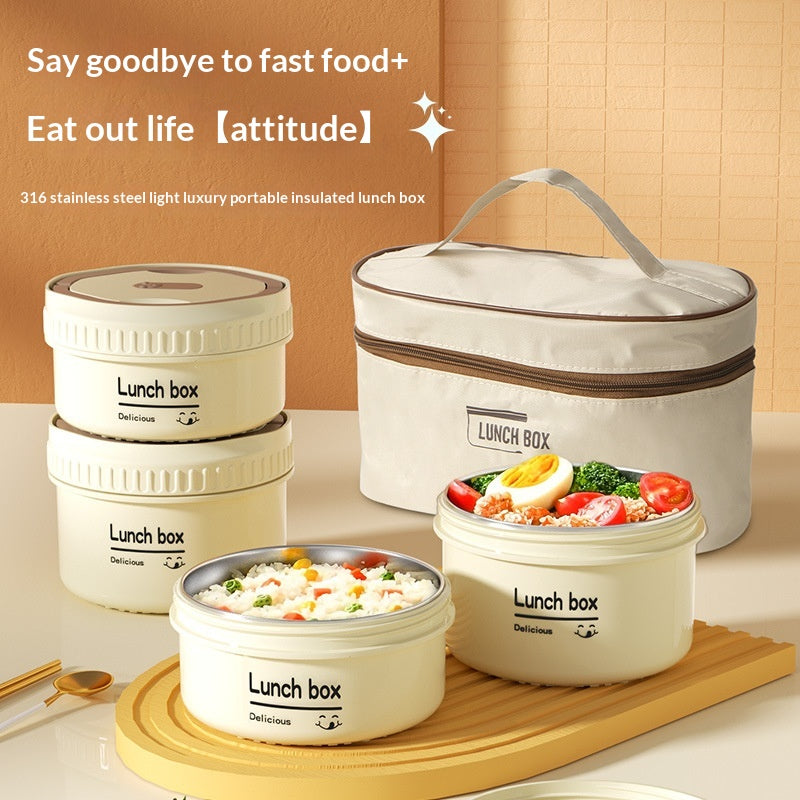 Isolierte Lunchbox aus Edelstahl mit Thermotasche – Bild 1 | LuxeStyle