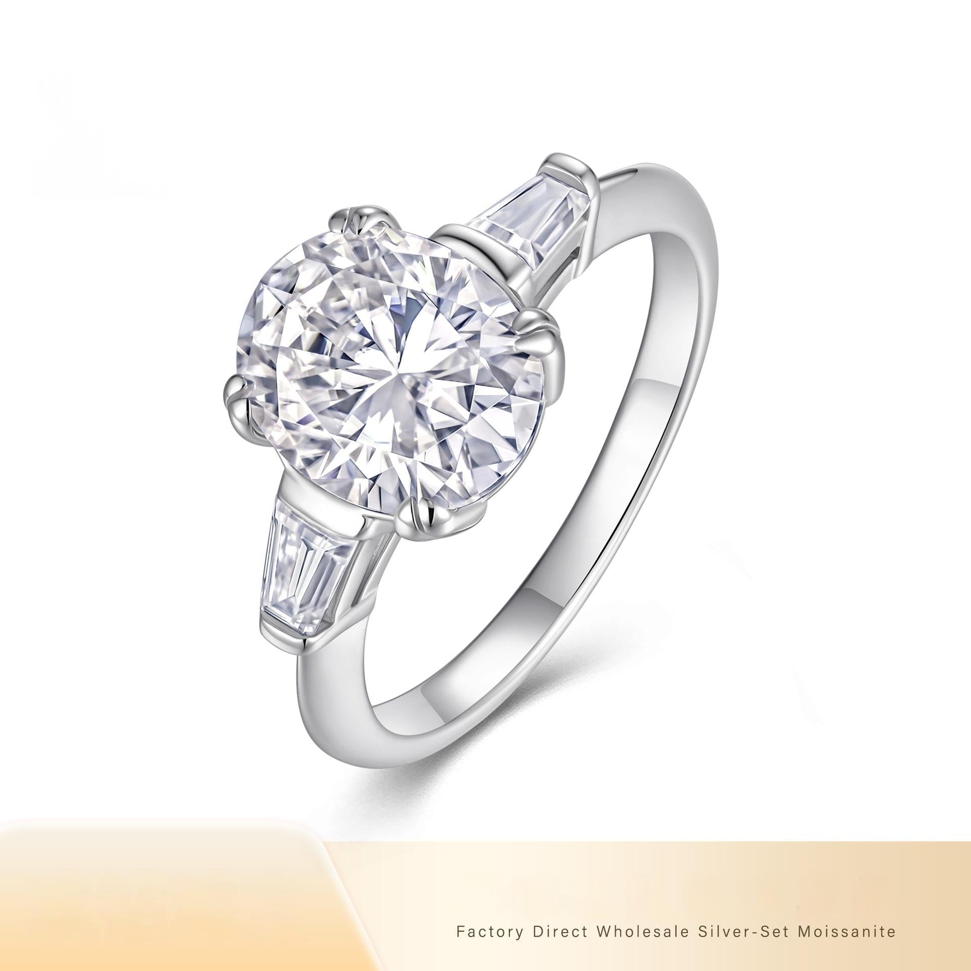 Eleganter 925er Silberring mit 3 Karat Moissanit