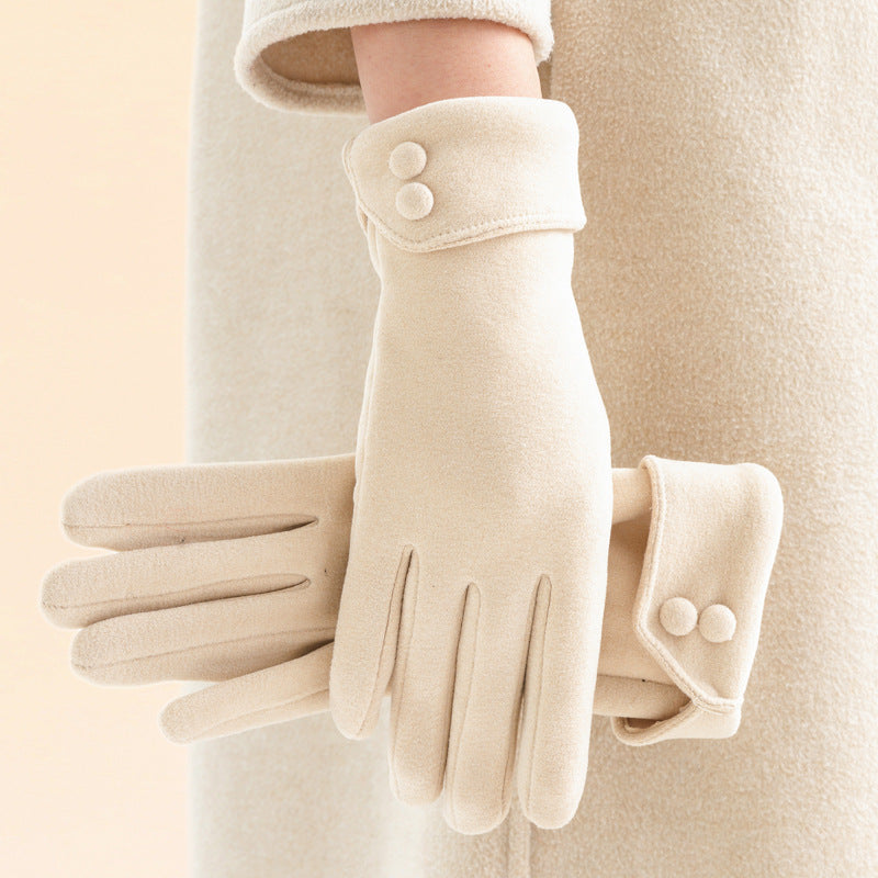Warme Fleece-gefütterte Handschuhe mit Schleife