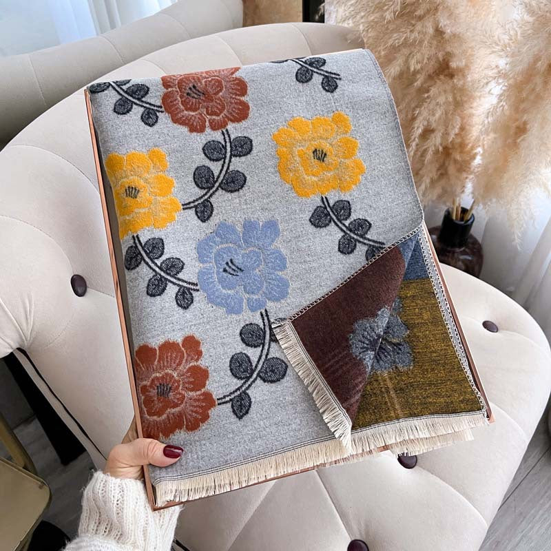 Retro-Blumen-Schal aus Polyester – Bild 5 | LuxeStyle