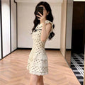 A-Linien Mini-Kleid mit Puffärmeln