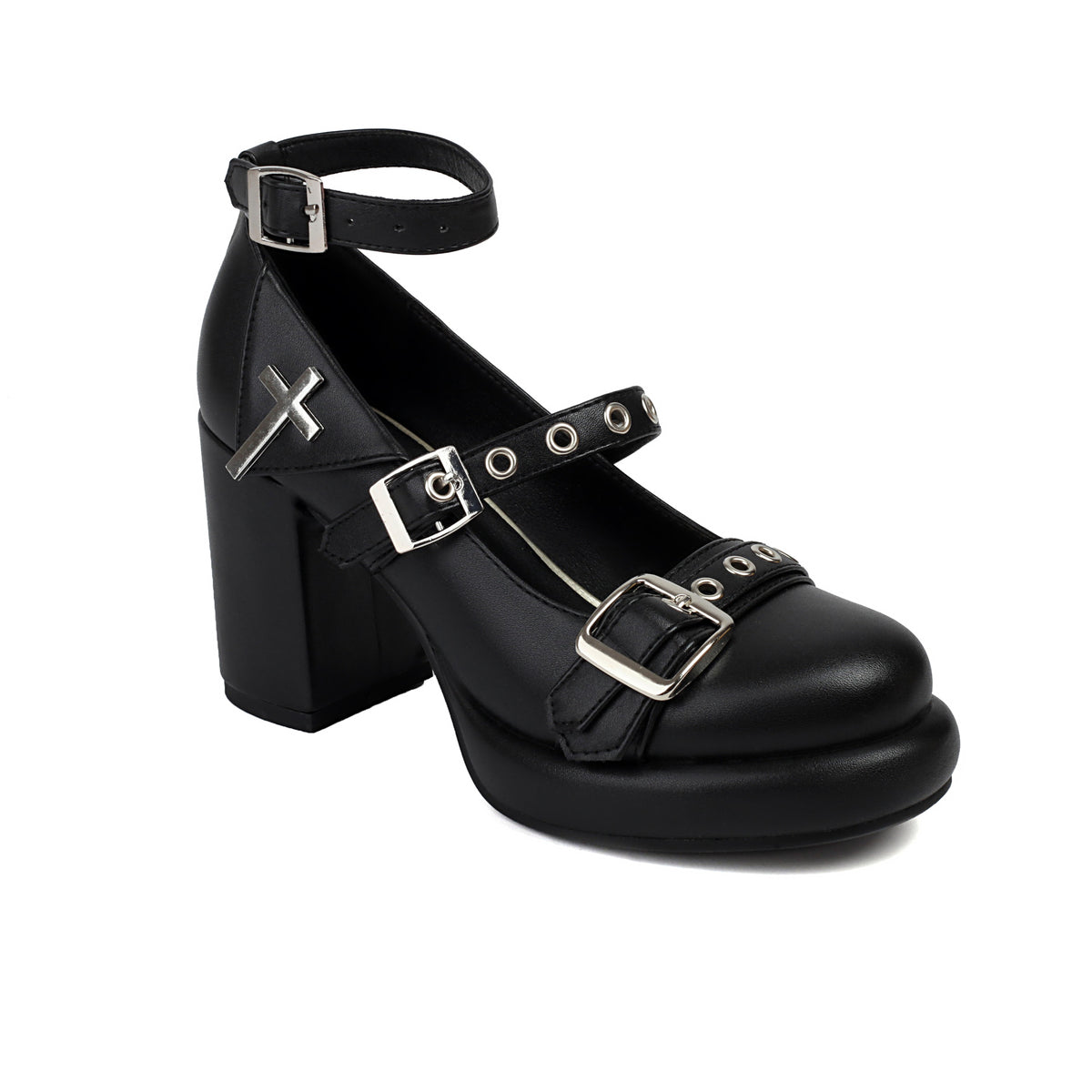 Chunky-Heel Schuhe mit Metallschnallen – Bild 8 | LuxeStyle