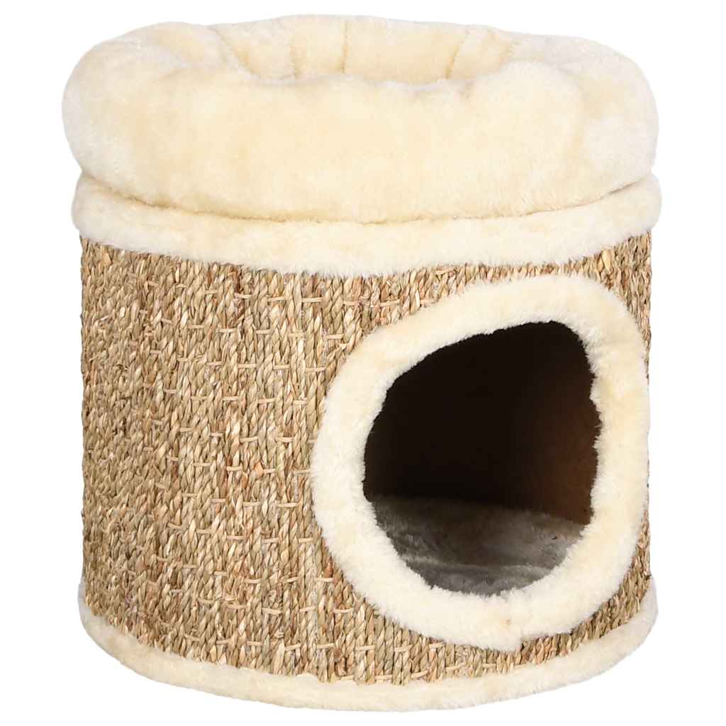 Katzenhöhle mit Luxus-Bett aus Seegras