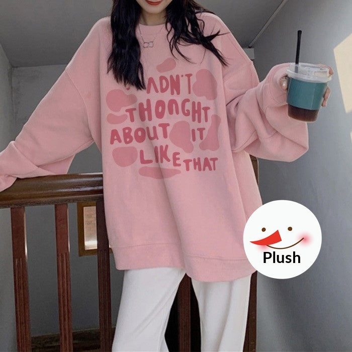 Lockere Damen-Hoodie mit Fleece-Futter