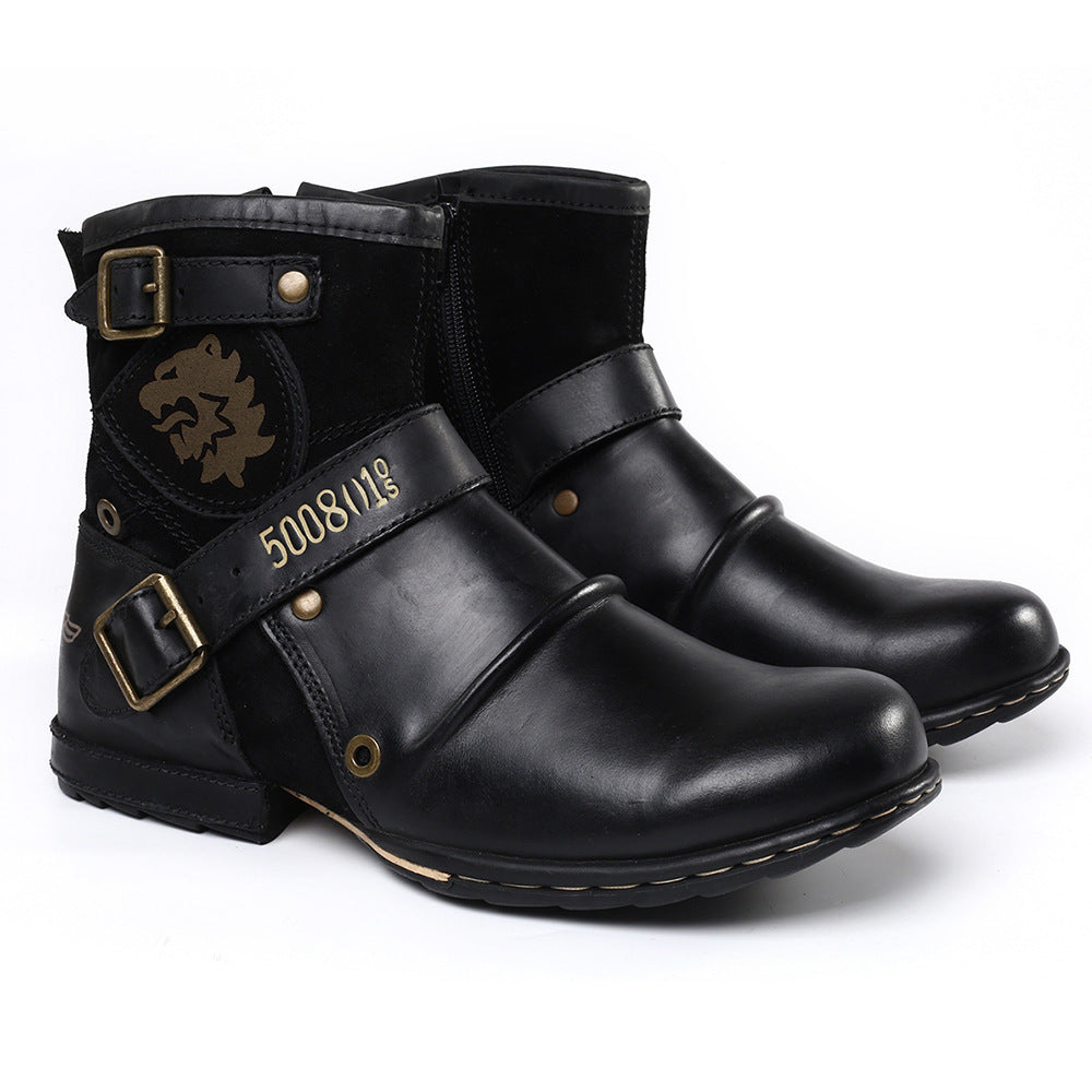 Western Denim Farbwechsel Worker-Schuhe Herren – Bild 8 | LuxeStyle