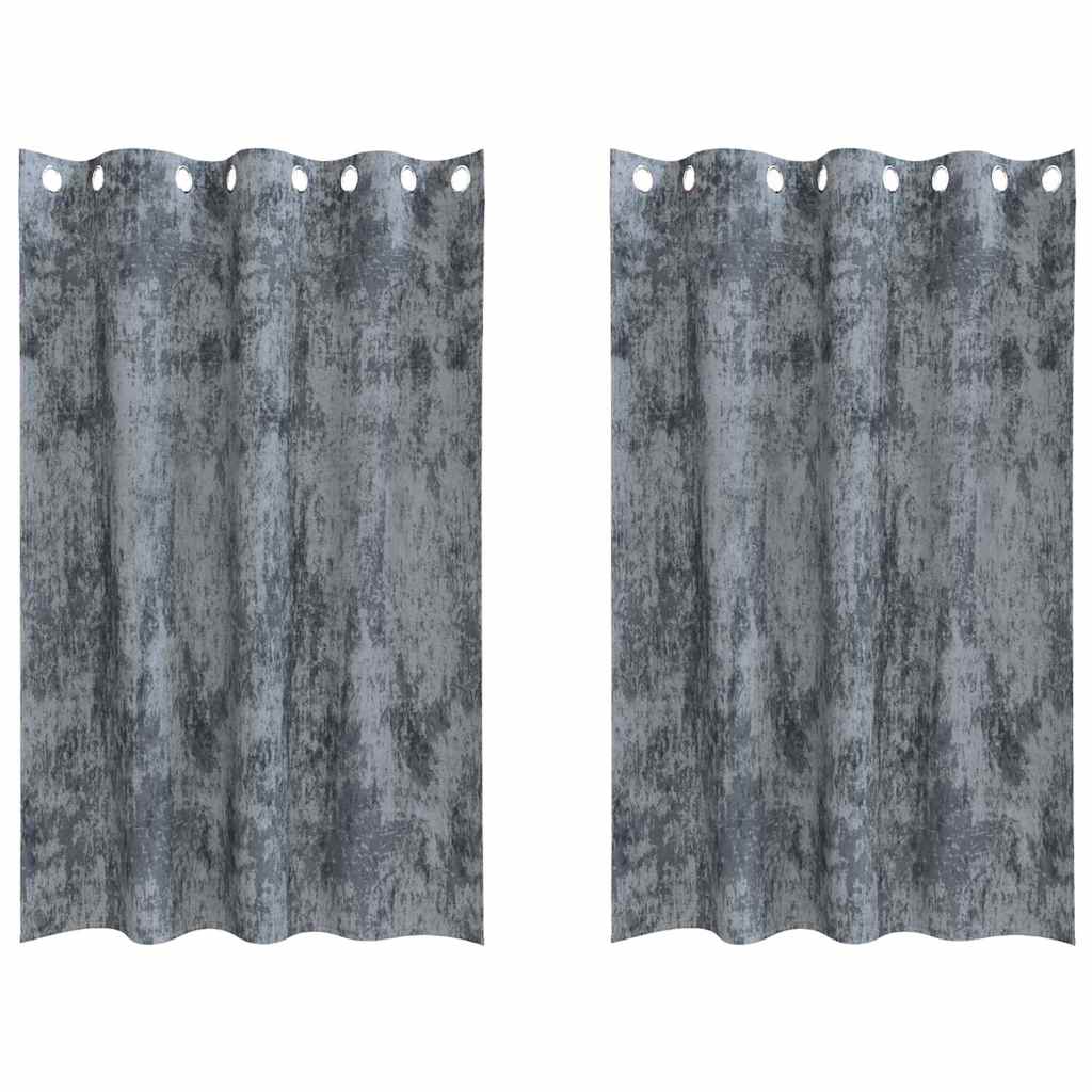 Vorhang-Set Samt Silber (2 Stück)