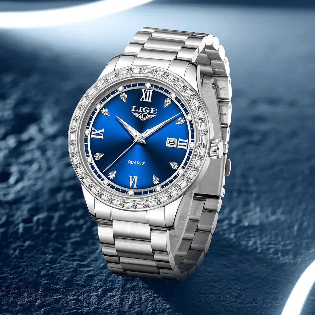 Damen-Uhr mit Strasssteinen – Bild 6 | LuxeStyle