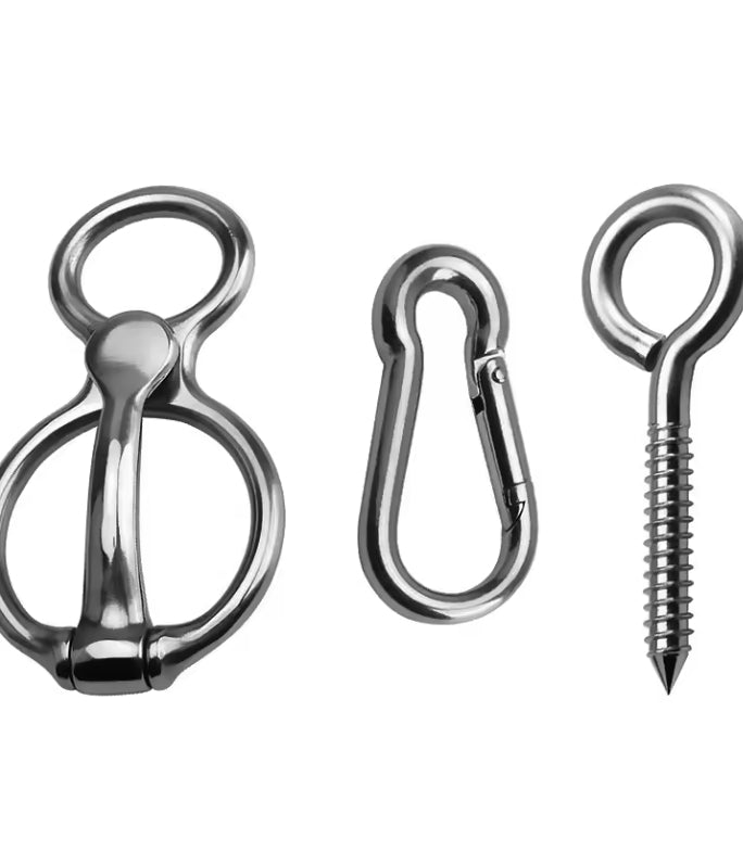 Leine String Clip Silber Schwarz Karbonstahl Hochfest