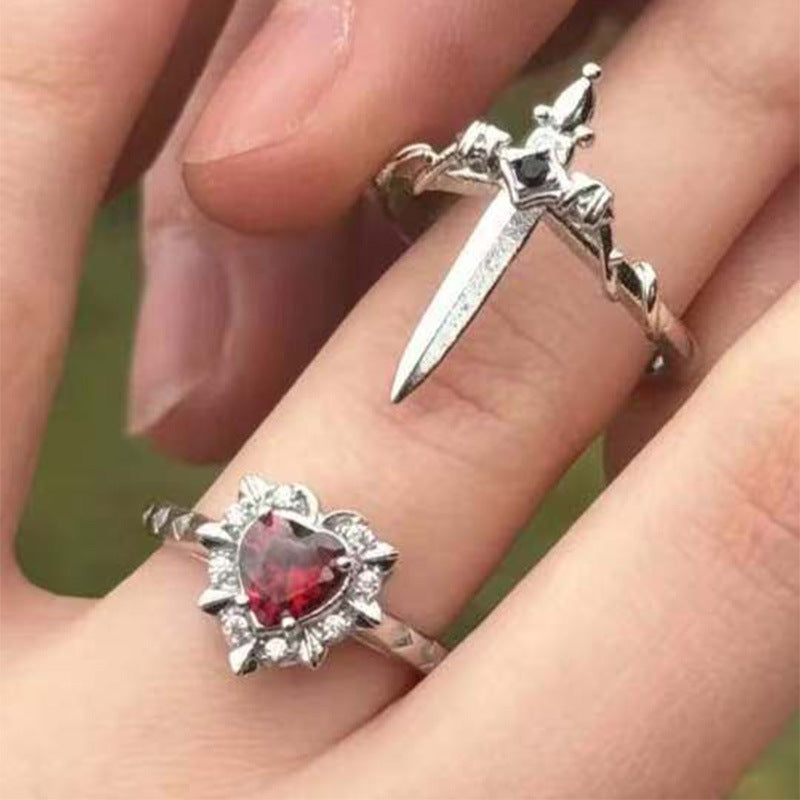 Paar-Ringe Sword of Love silber