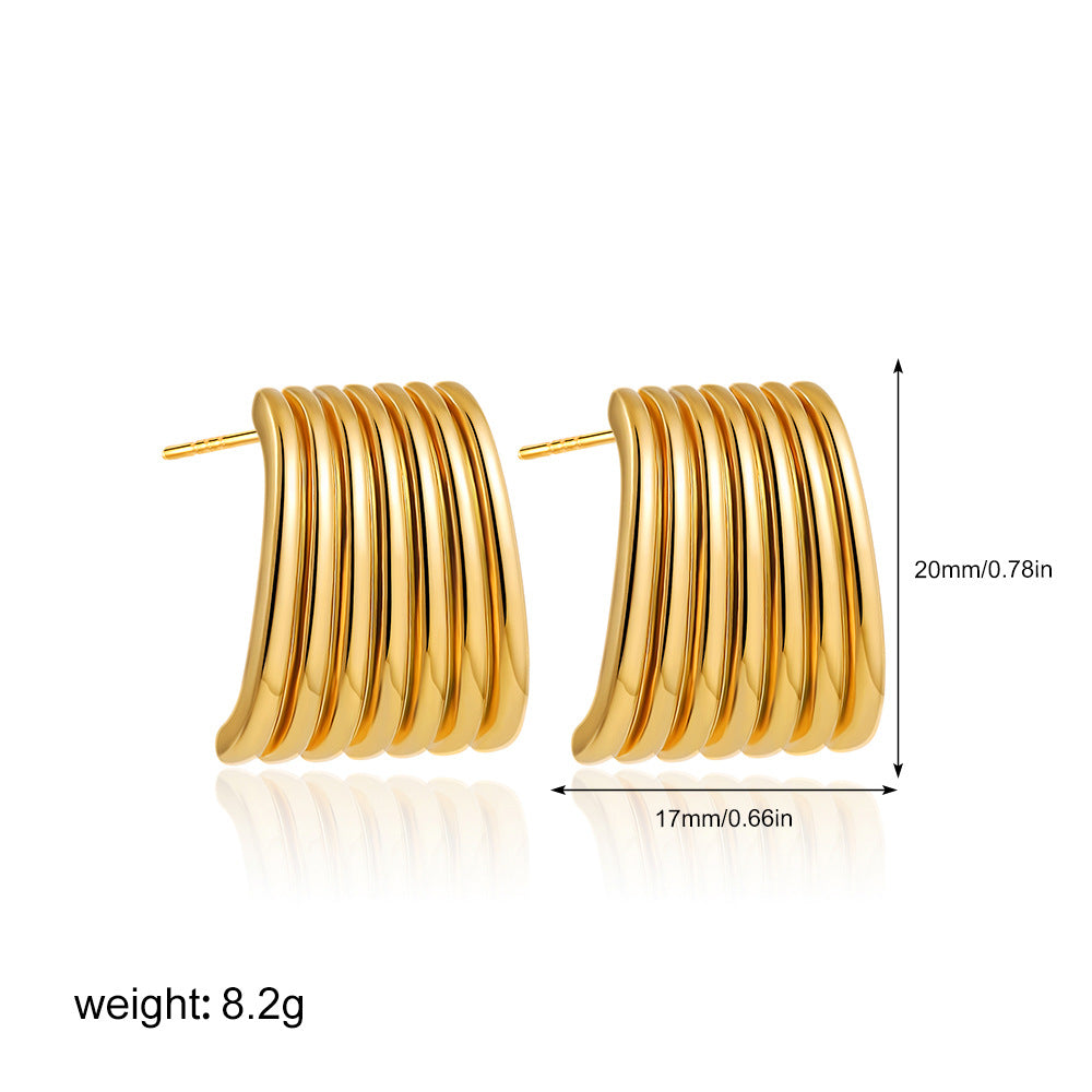 Goldene Streifenohrringe
