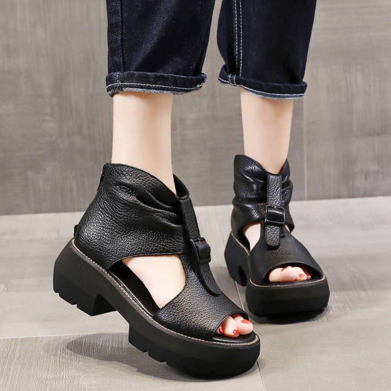 Plateau-Sandalen mit Peep Toe und hohem Absatz – Bild 18 | LuxeStyle