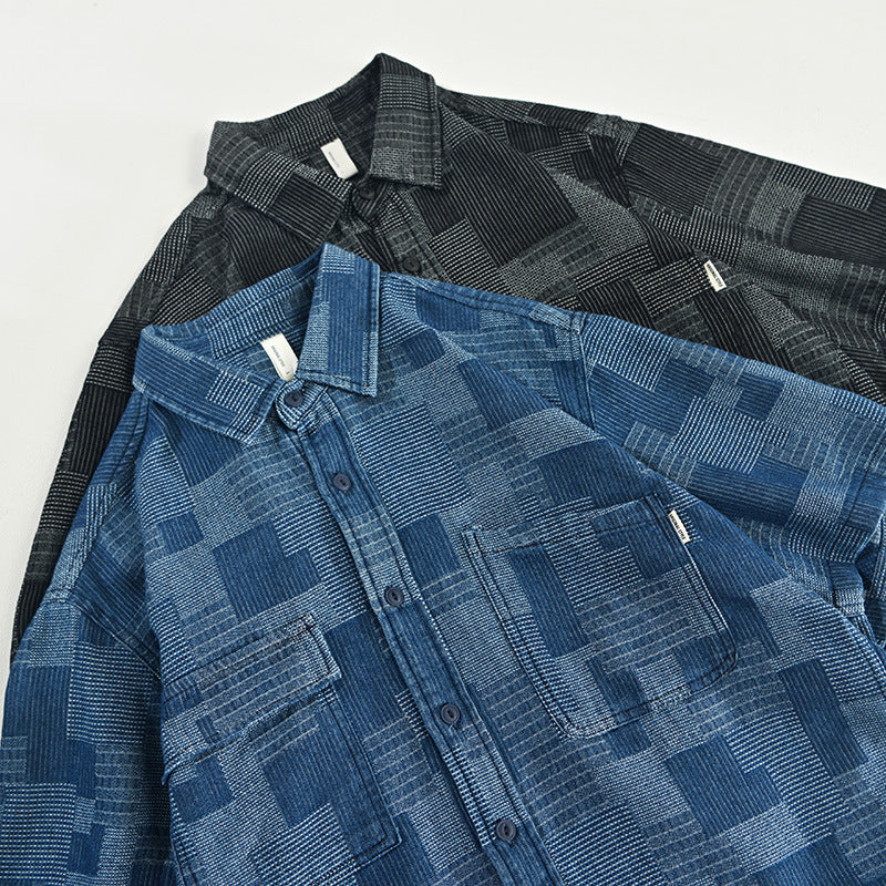 Lässiges Mesh Cowboy Kurzarmhemd für Herren | LuxeStyle