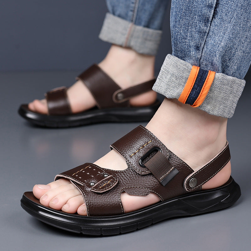 Herren-Sandalen aus Vollnarbenleder