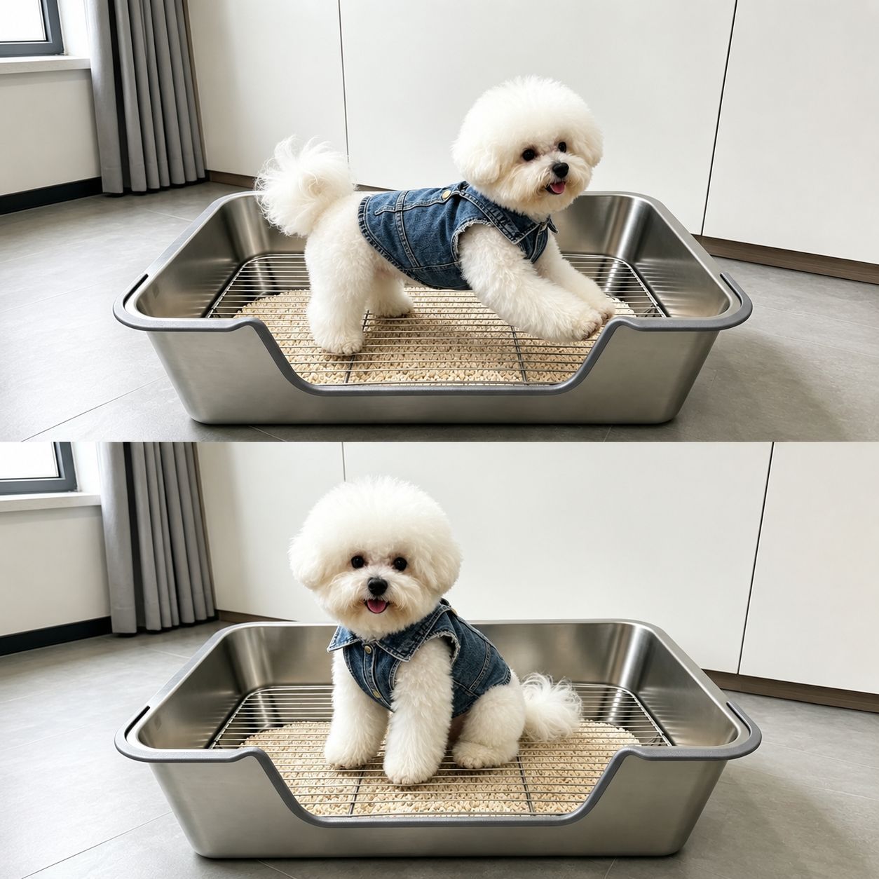 Hunde-Toilettenschale aus Edelstahl