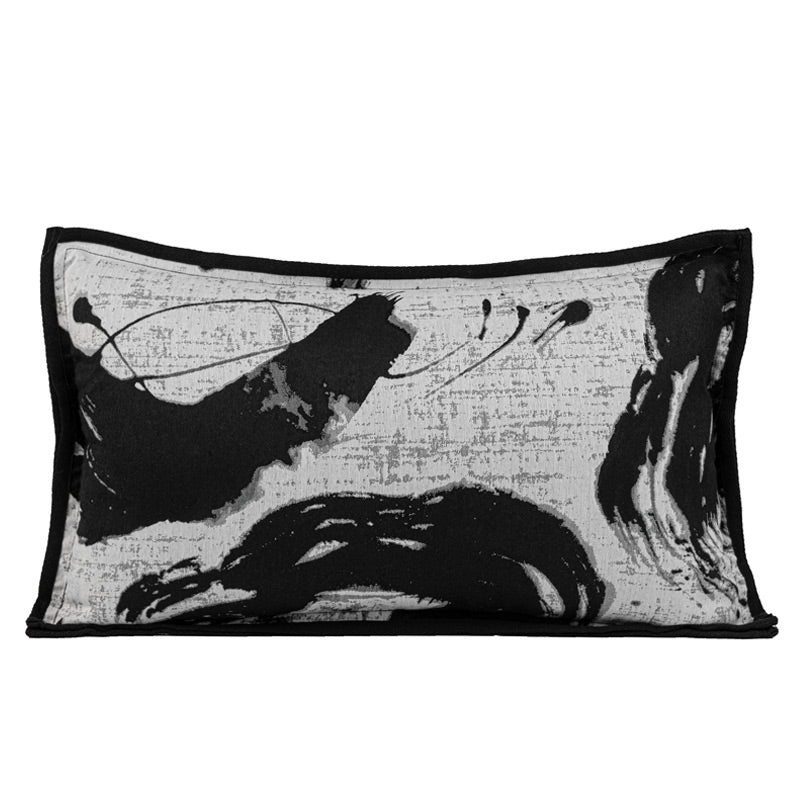 Ink Stroke Kissen Schwarz-Weiss | LuxeStyle
