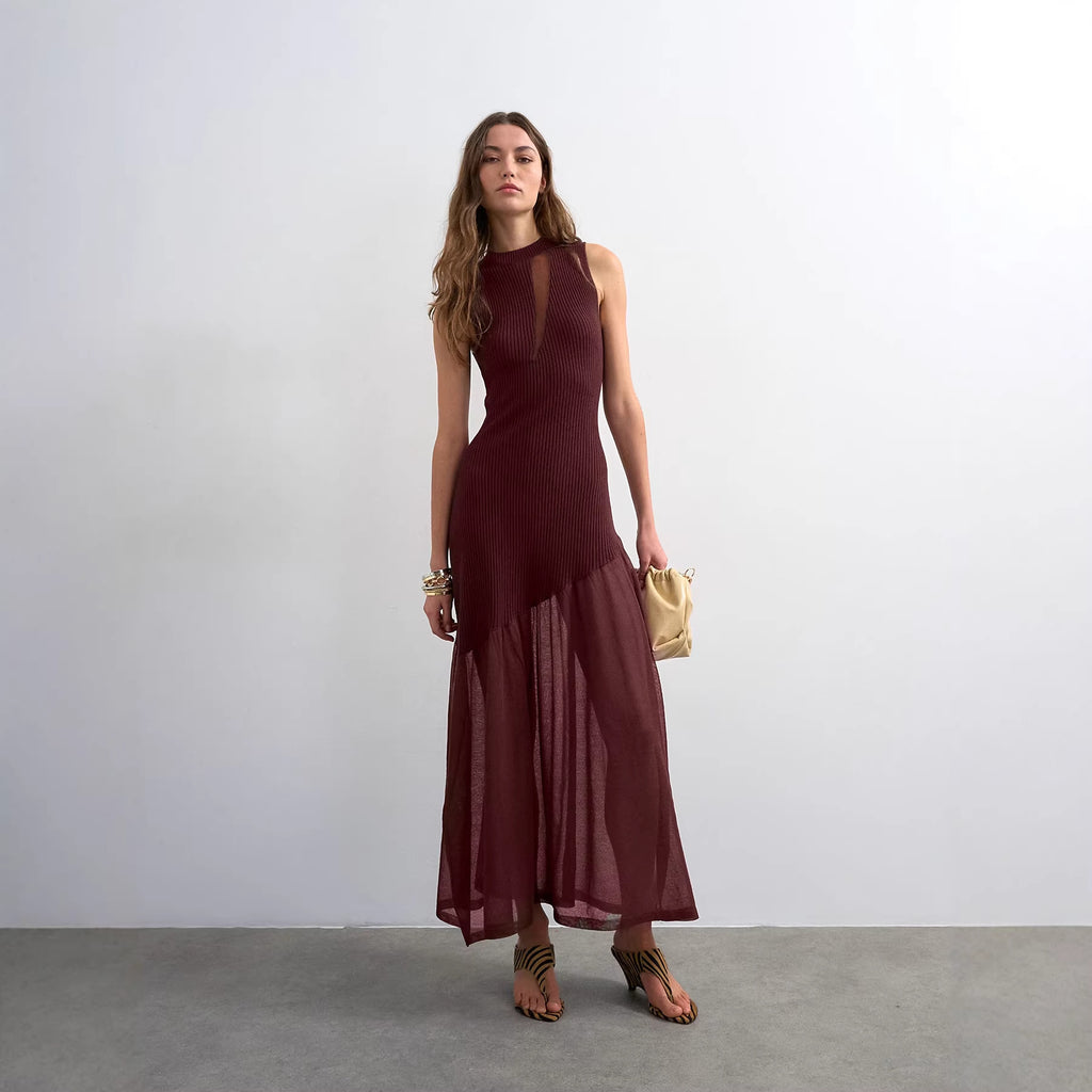 Geripptes Strickkleid im französischen Stil | LuxeStyle