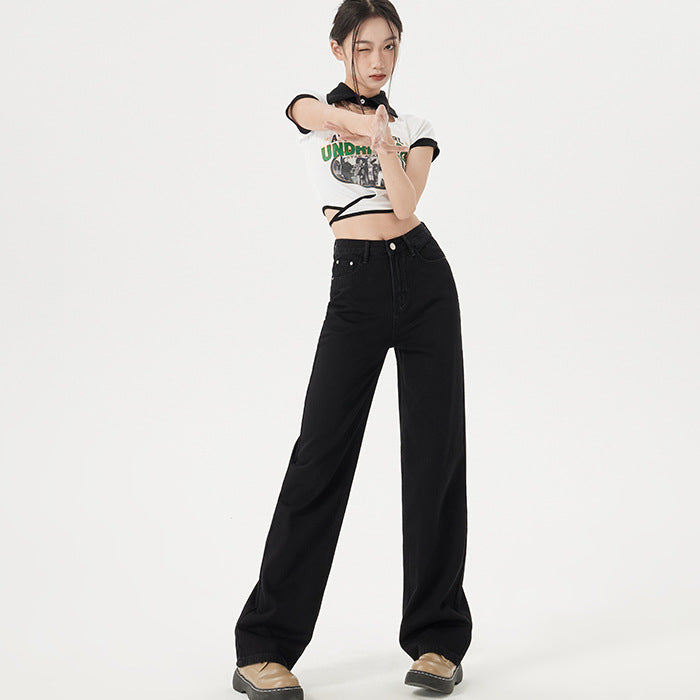 Slim Straight-Leg Jeans im koreanischen Stil