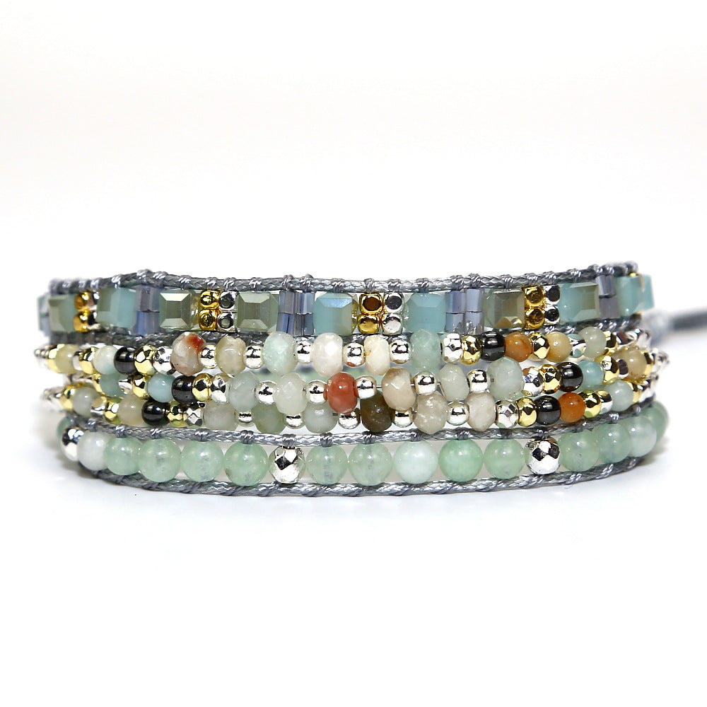Geflochtenes Retro-Armband mit Onyx-Perlen | LuxeStyle