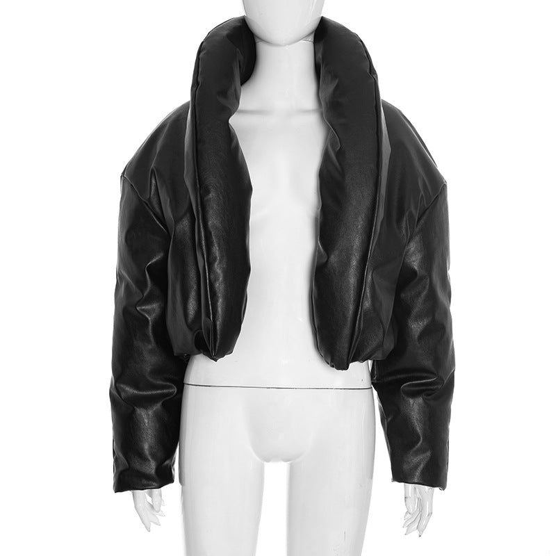 Damen Jacke im Leder-Stil, gefüttert – Bild 6 | LuxeStyle