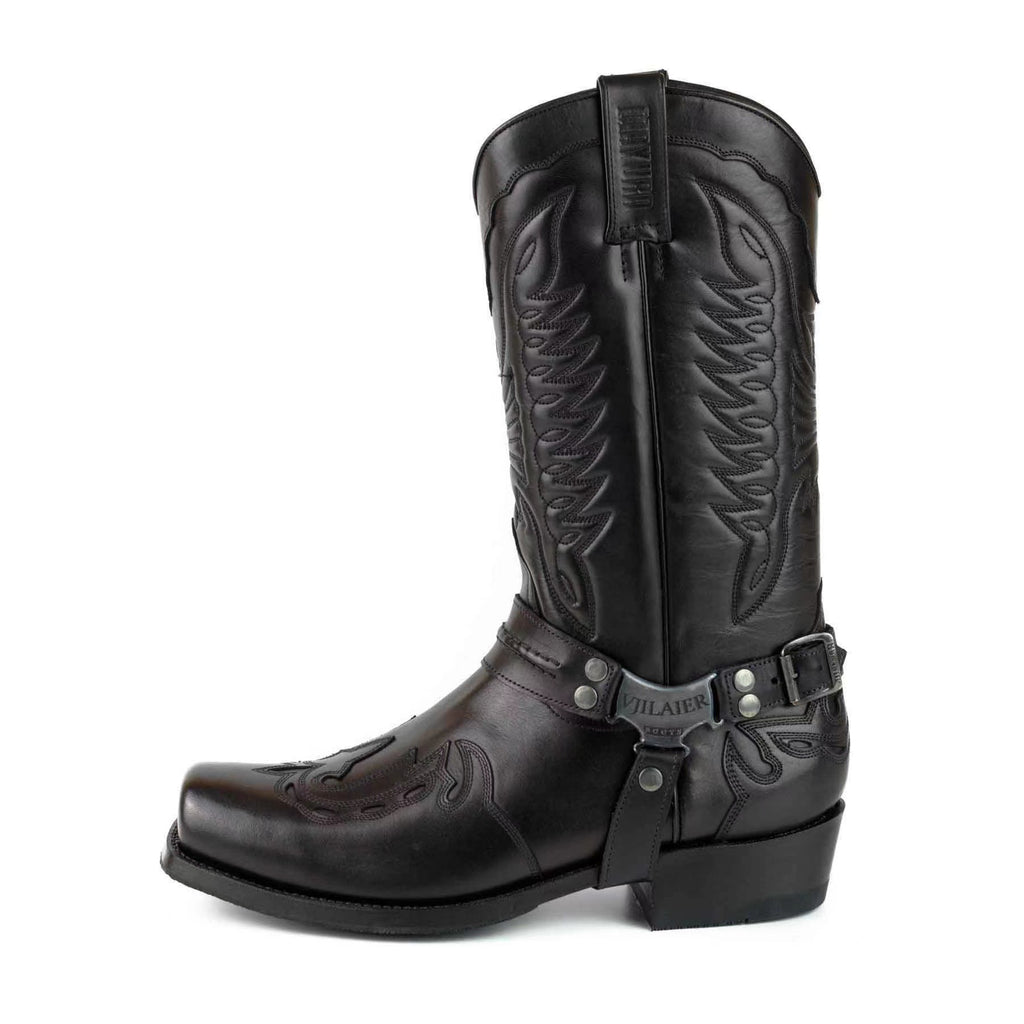 Mid-Calf Boots mit Schnalle und Blockabsatz