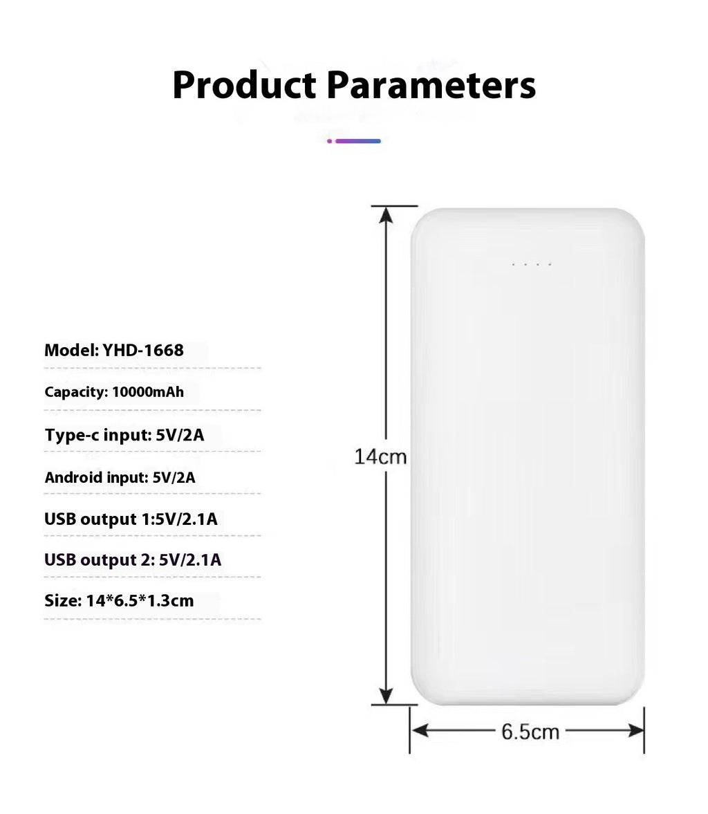 Fashion Ultra-thin Mini Powerbank 10000 mAh