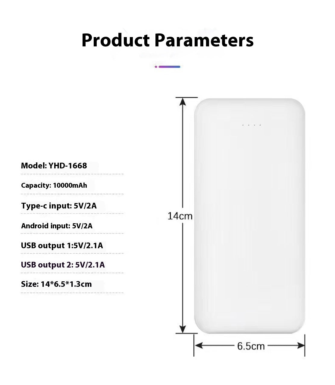Fashion Ultra-thin Mini Powerbank 10000 mAh