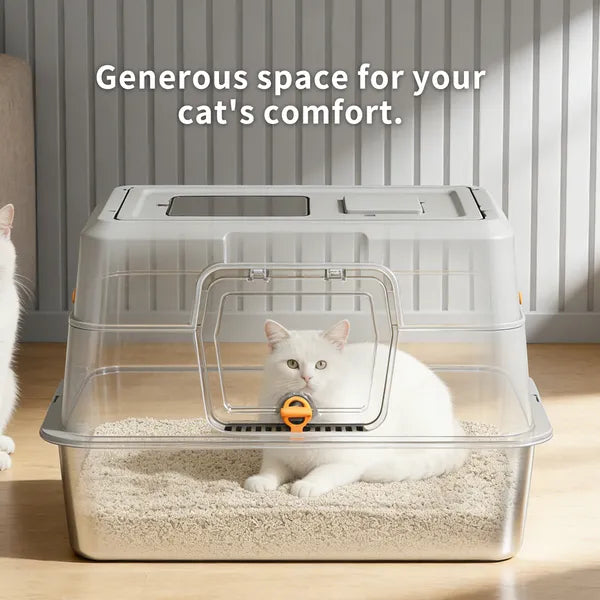 Geräumige, geruchsdichte Katzentoilette aus Edelstahl
