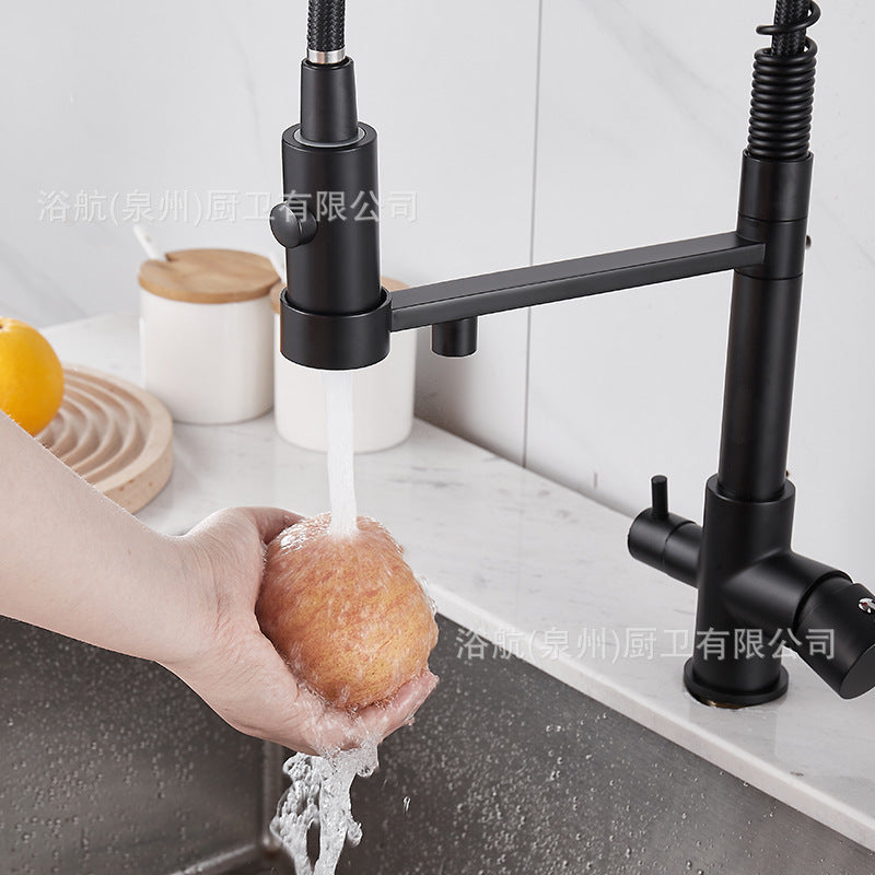 Küchenarmatur 3-in-1, schwarz, Edelstahl – Bild 6 | LuxeStyle
