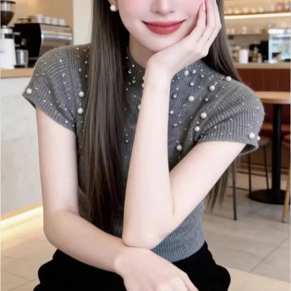 Kurzarm Stricktop für Damen