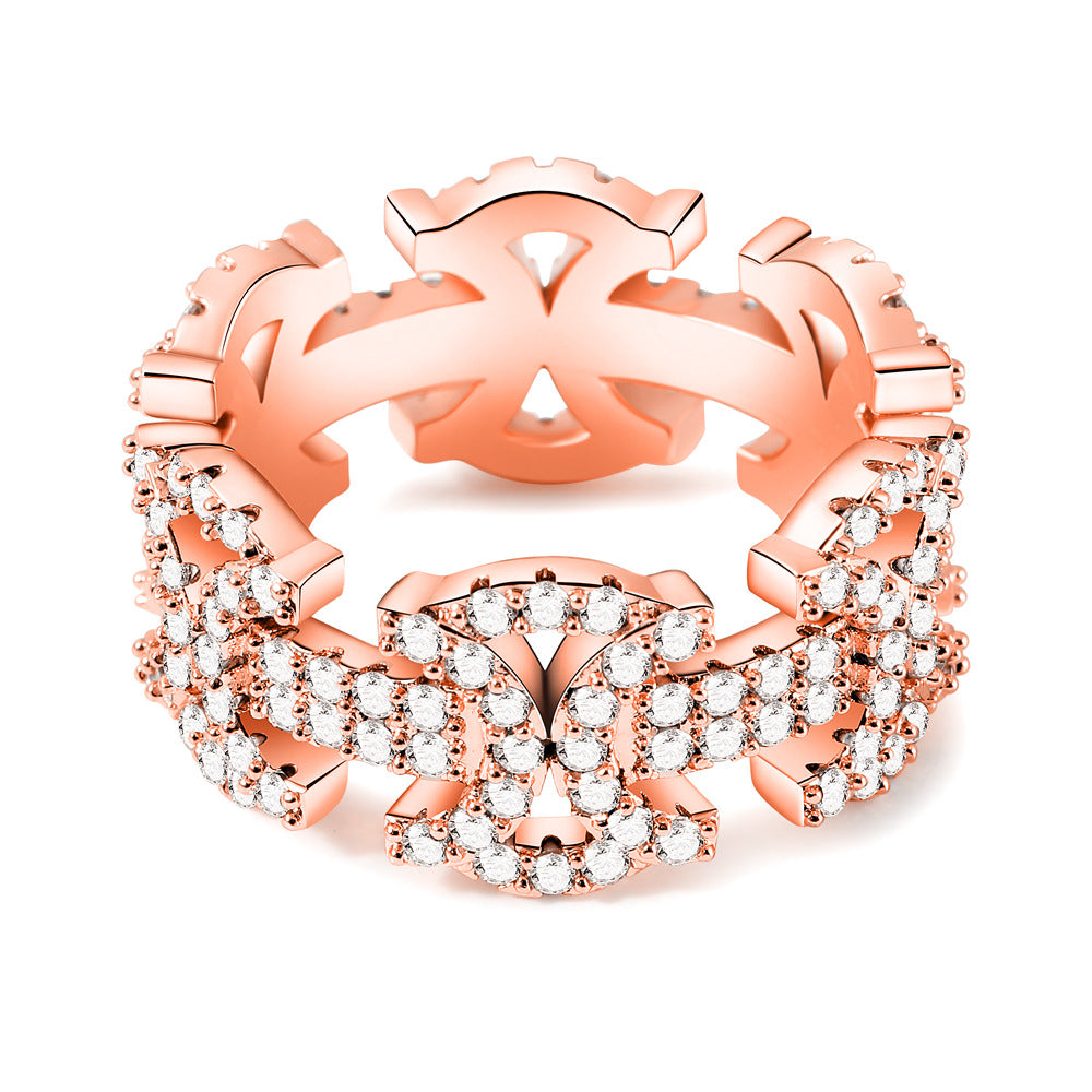 Geometrischer Ring mit Zirkonia | LuxeStyle