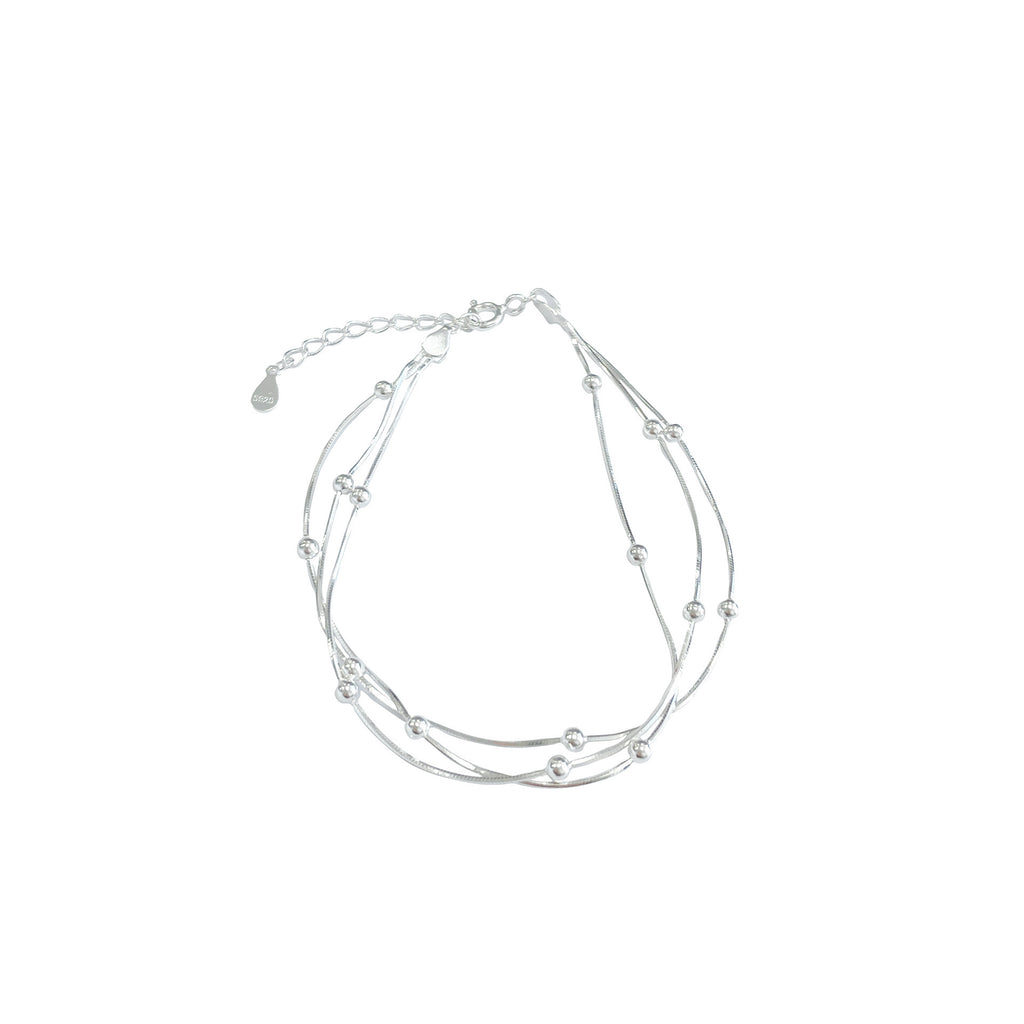 S925 Silber dreireihiges Schlangenketten-Armband – Bild 3 | LuxeStyle