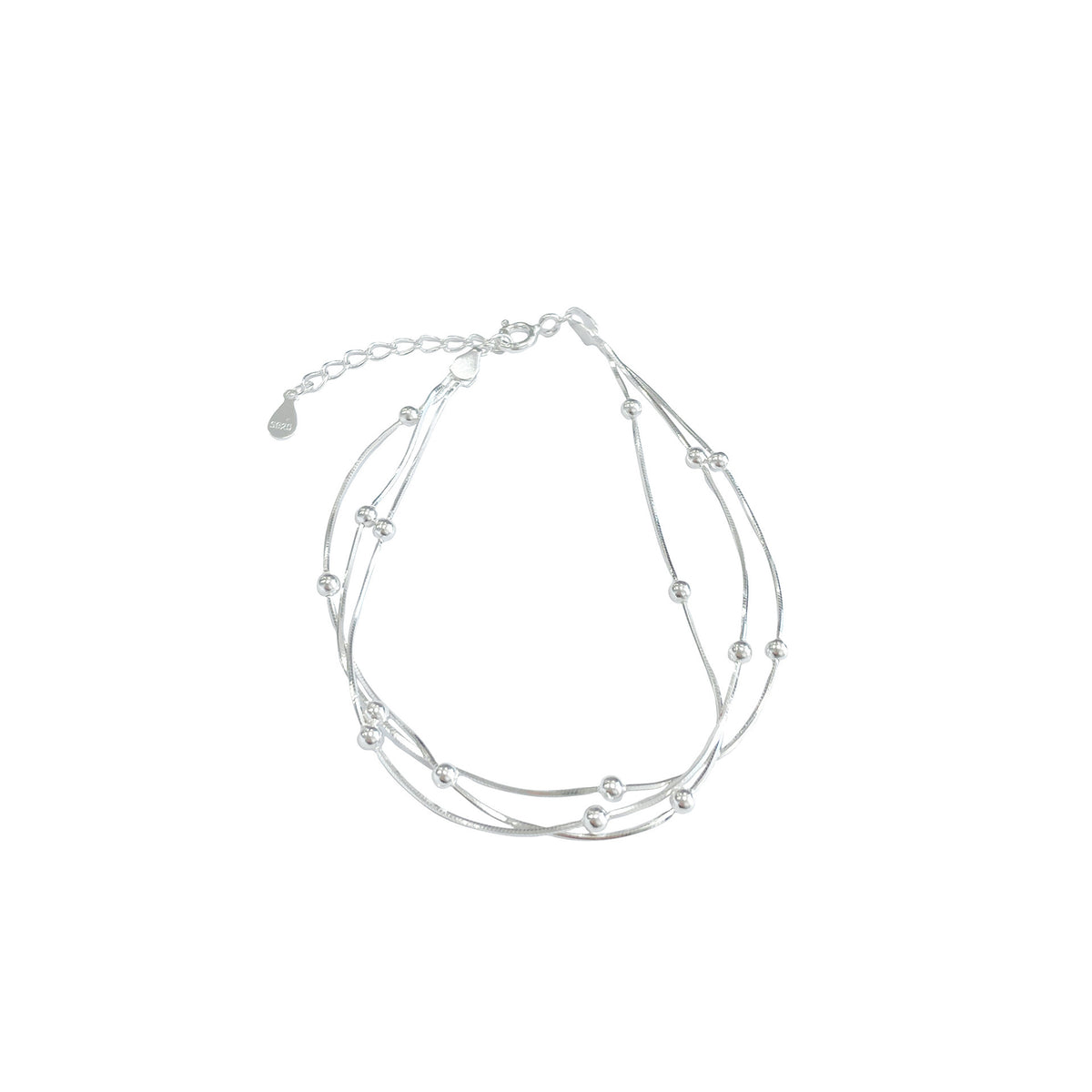 S925 Silber dreireihiges Schlangenketten-Armband – Bild 3 | LuxeStyle