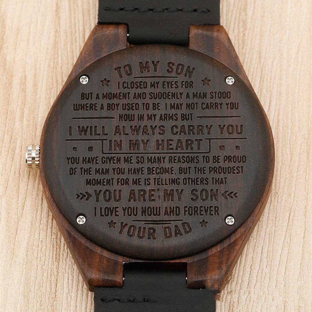 Holzgehäuse-Uhr mit braunem Zifferblatt – Bild 5 | LuxeStyle