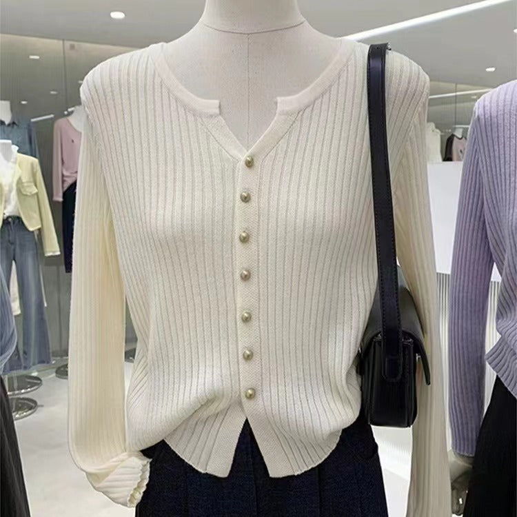 Strick-Cardigan mit Knopfleiste