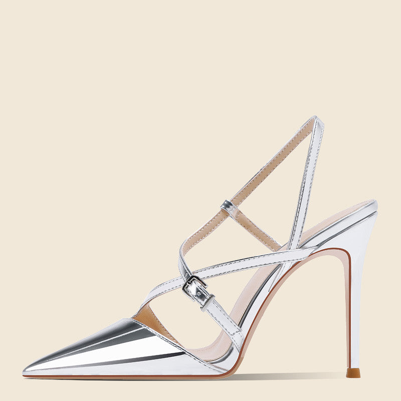Einfarbige High Heel Sandalen – Bild 9 | LuxeStyle