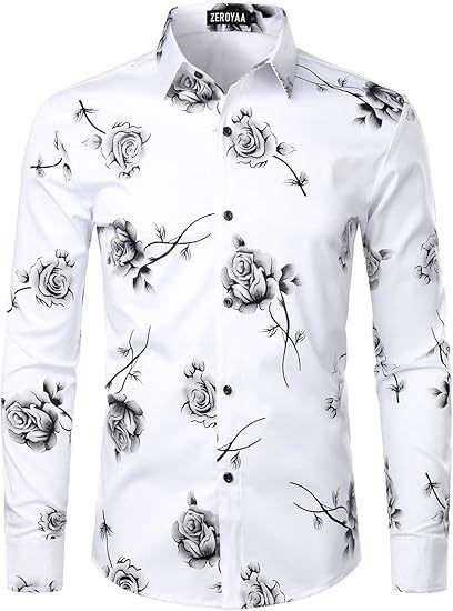 Hemd mit Rosendruck, Langarm, schmale Passform – Bild 11 | LuxeStyle