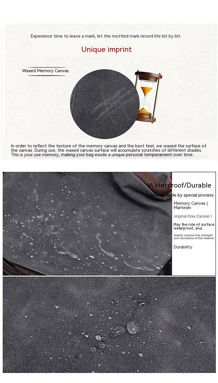 Robuster Canvas Rucksack mit Lederdetails – Bild 5 | LuxeStyle