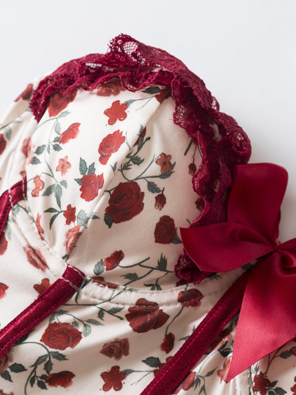 Korsett-Top mit Rosenprint